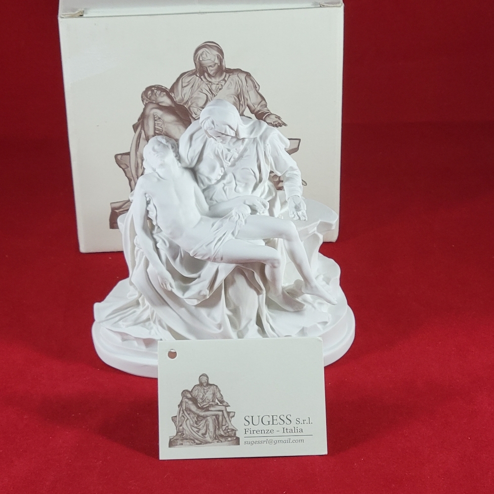 VINTAGE AUSTIN MADE IN ITALY, PIETA SCULPTURE, FIRENZE ITALY, - Picture 7 of 12